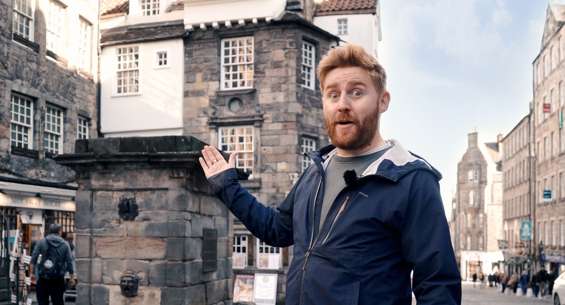 Man standing outside John Knox House