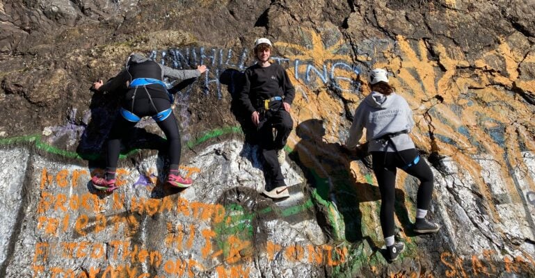 Climbers at Blackford Quarry with Height Club