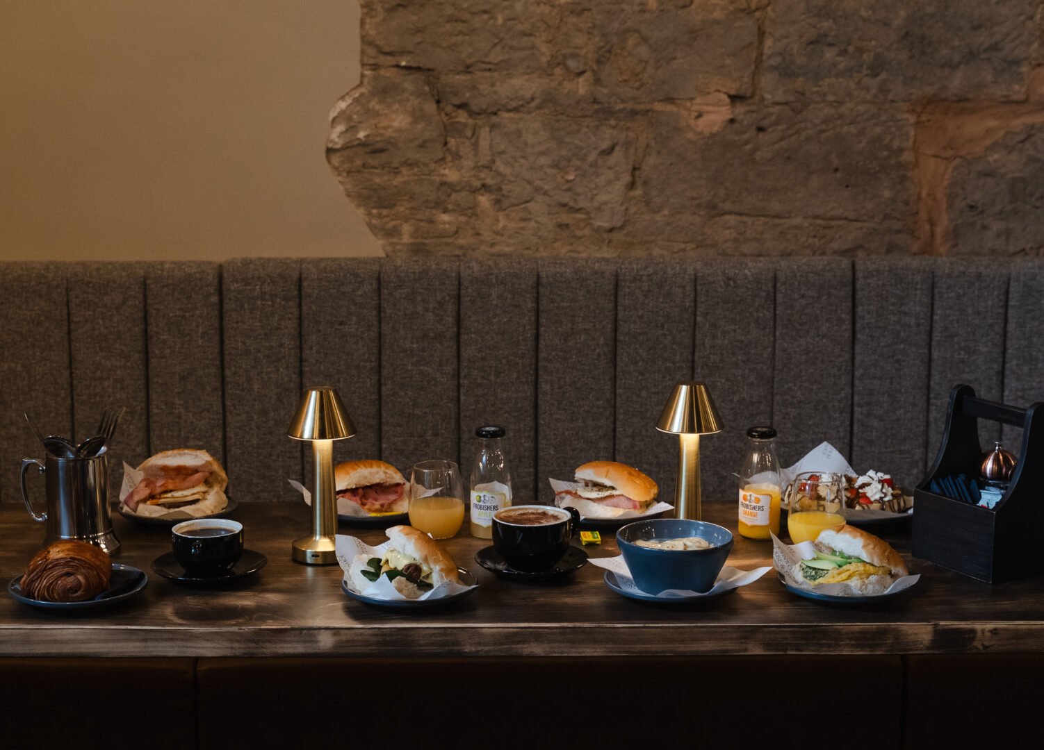 Johns Coffee House table with food