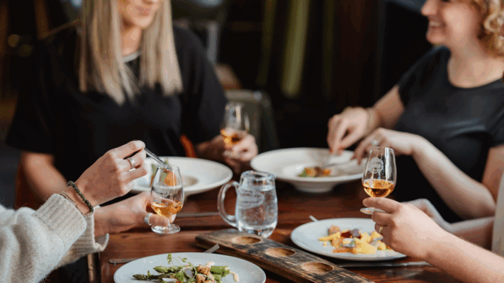 People having food at The Scotch Malt Whisky Society, The Vaults