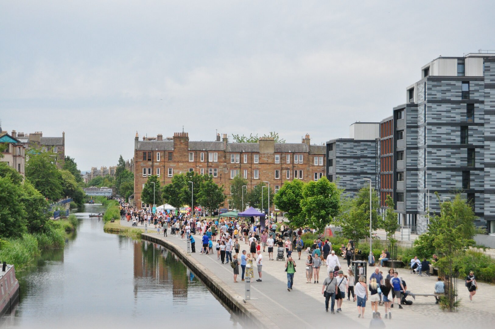 The Union Canal on a cloudy day