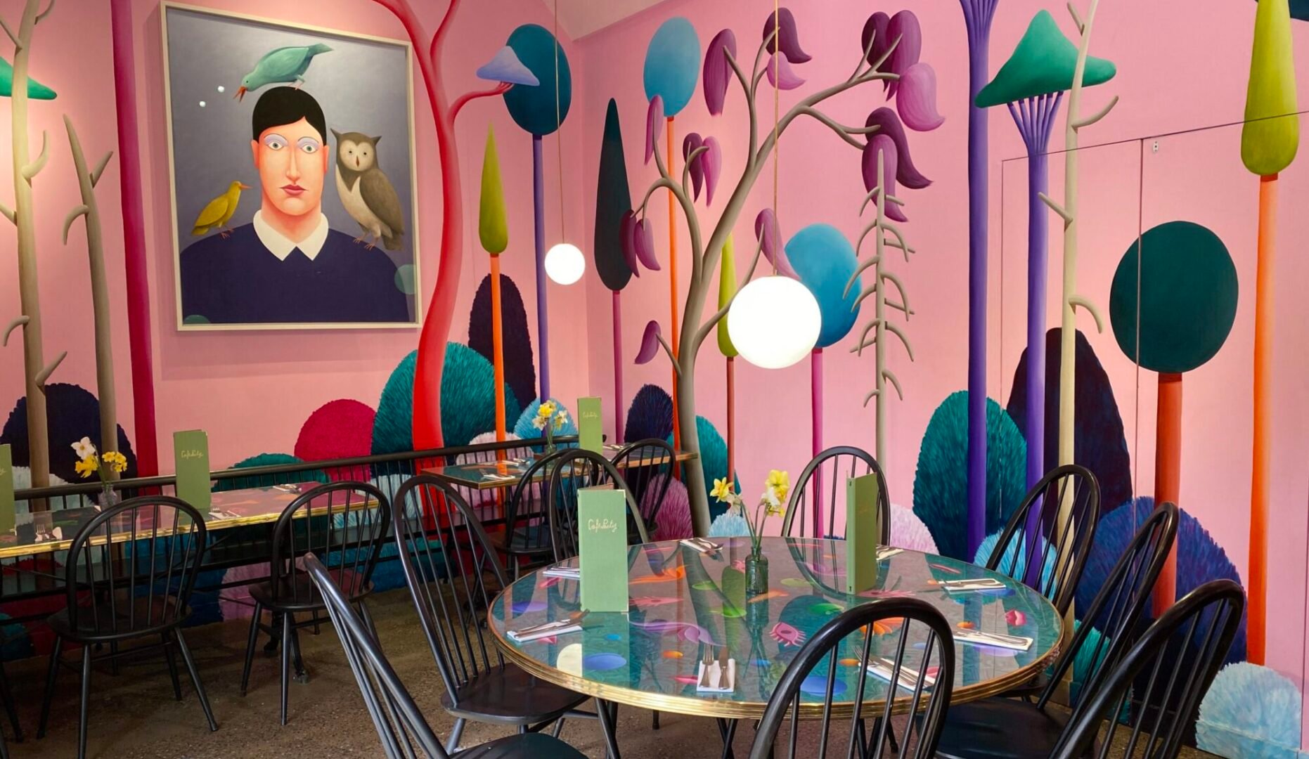 Café Party's brightly coloured wall murals