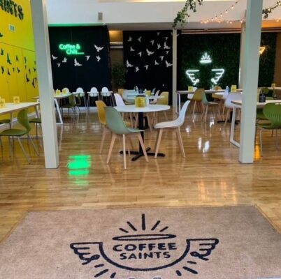 Coffee Saints indoor seating area