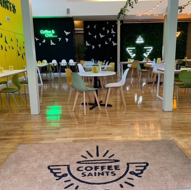 Coffee Saints indoor seating area