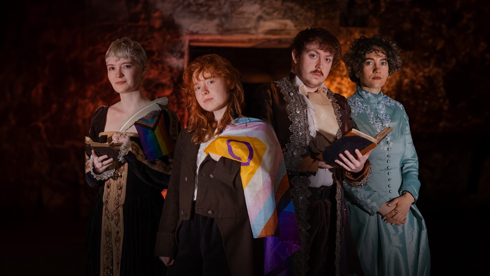 Tour guides dressed up as characters from the Pride Tour at Real Mary Kings Close
