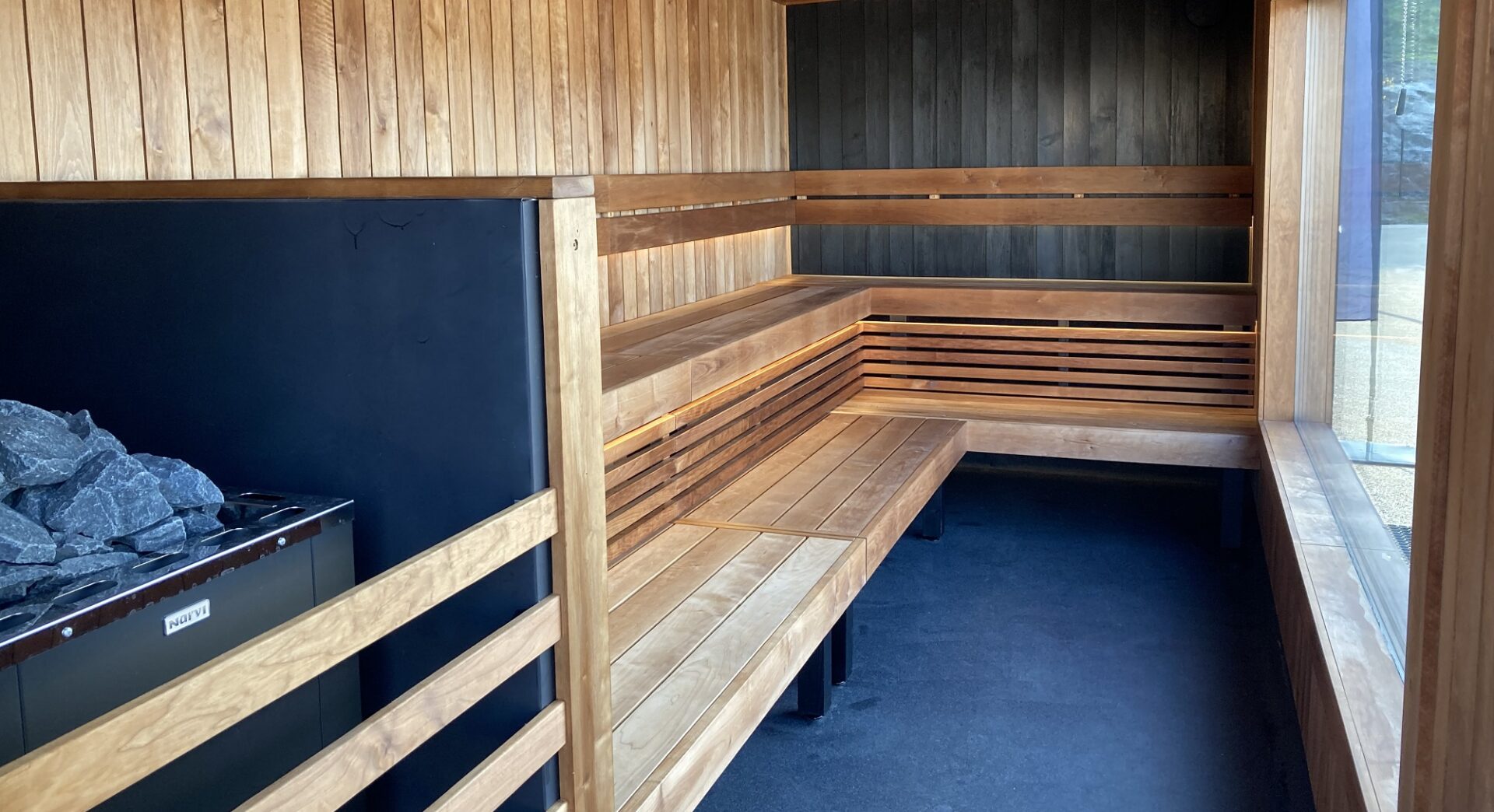 Interior of Spear Sauna at Lost Shore