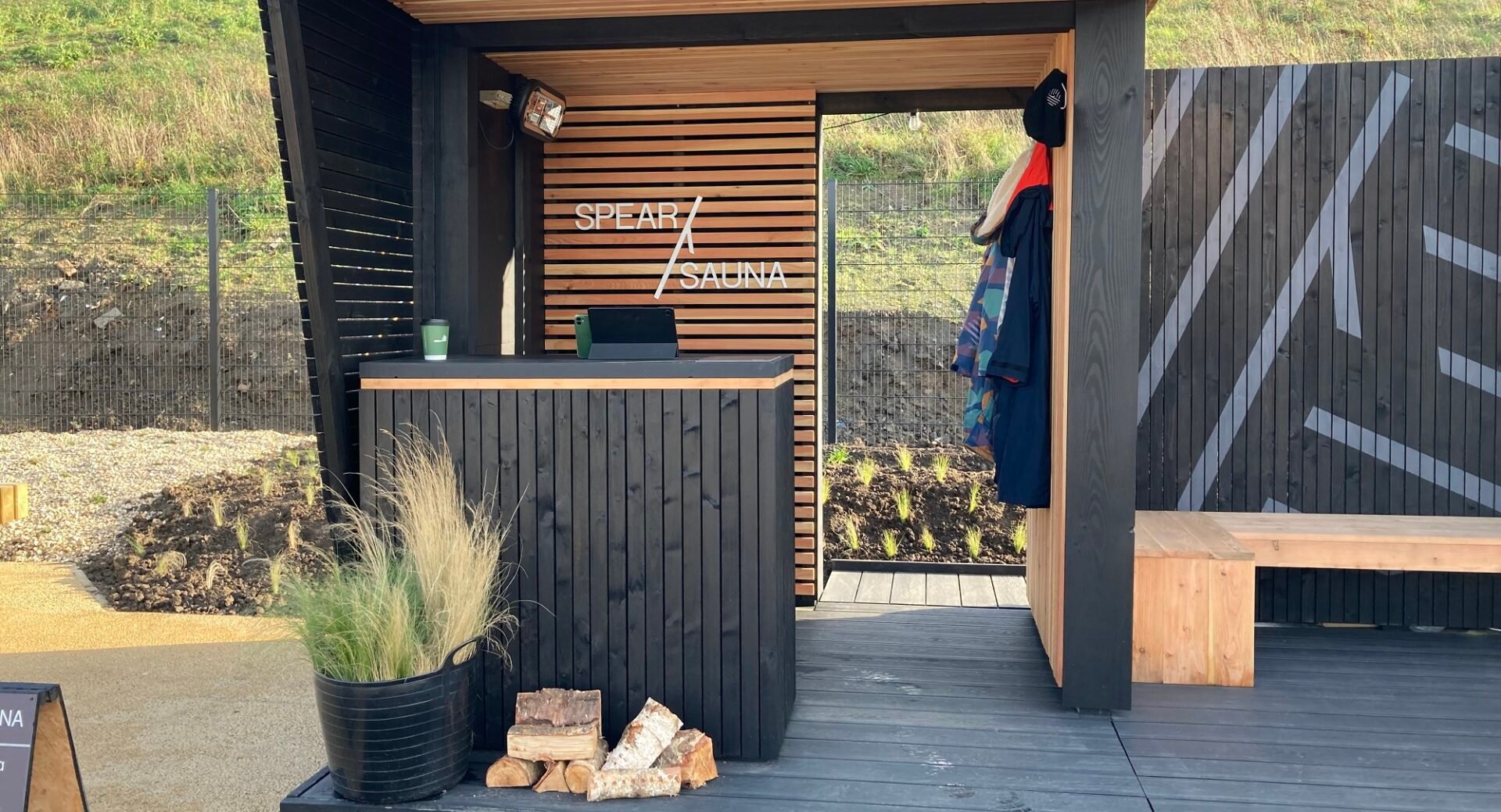 Exterior of Spear Sauna at Lost Shore