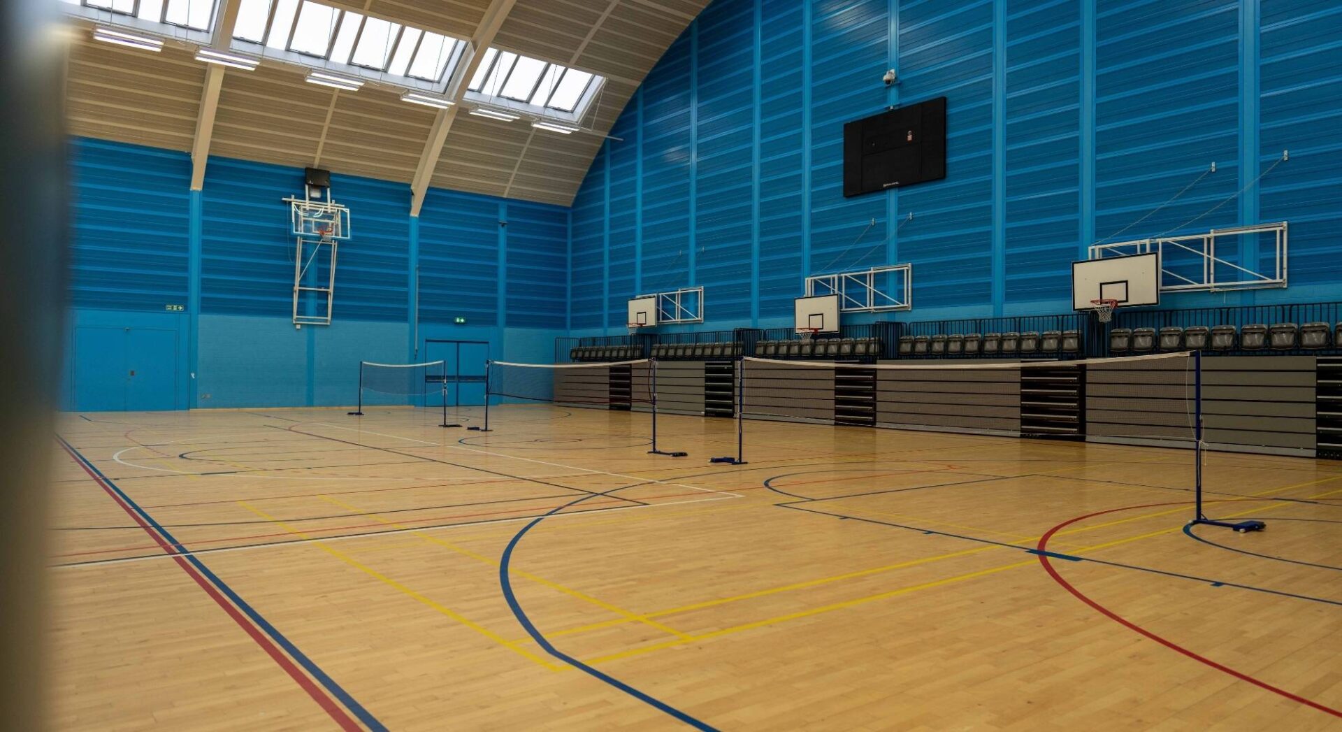 Oriam Sports Hall 1 Badminton Nets,© Oriam