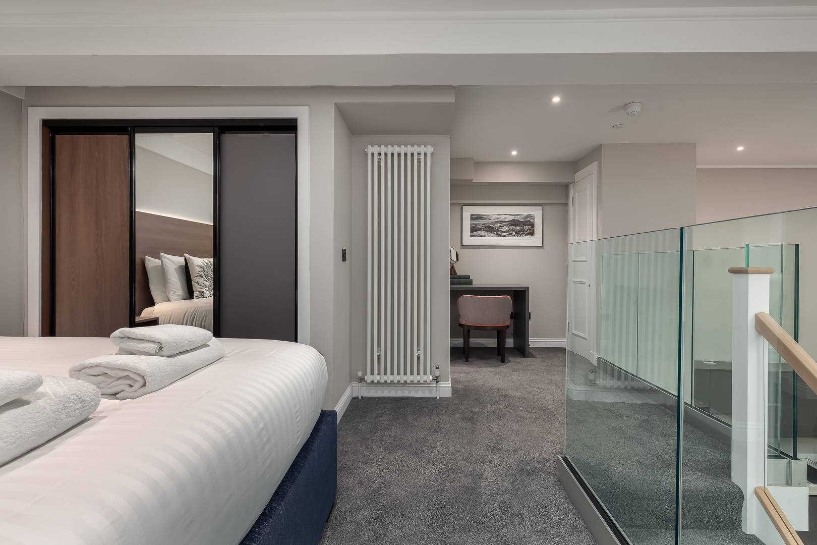 Destiny Scotland Apartments bedroom looking to stair,© Destiny Scotland