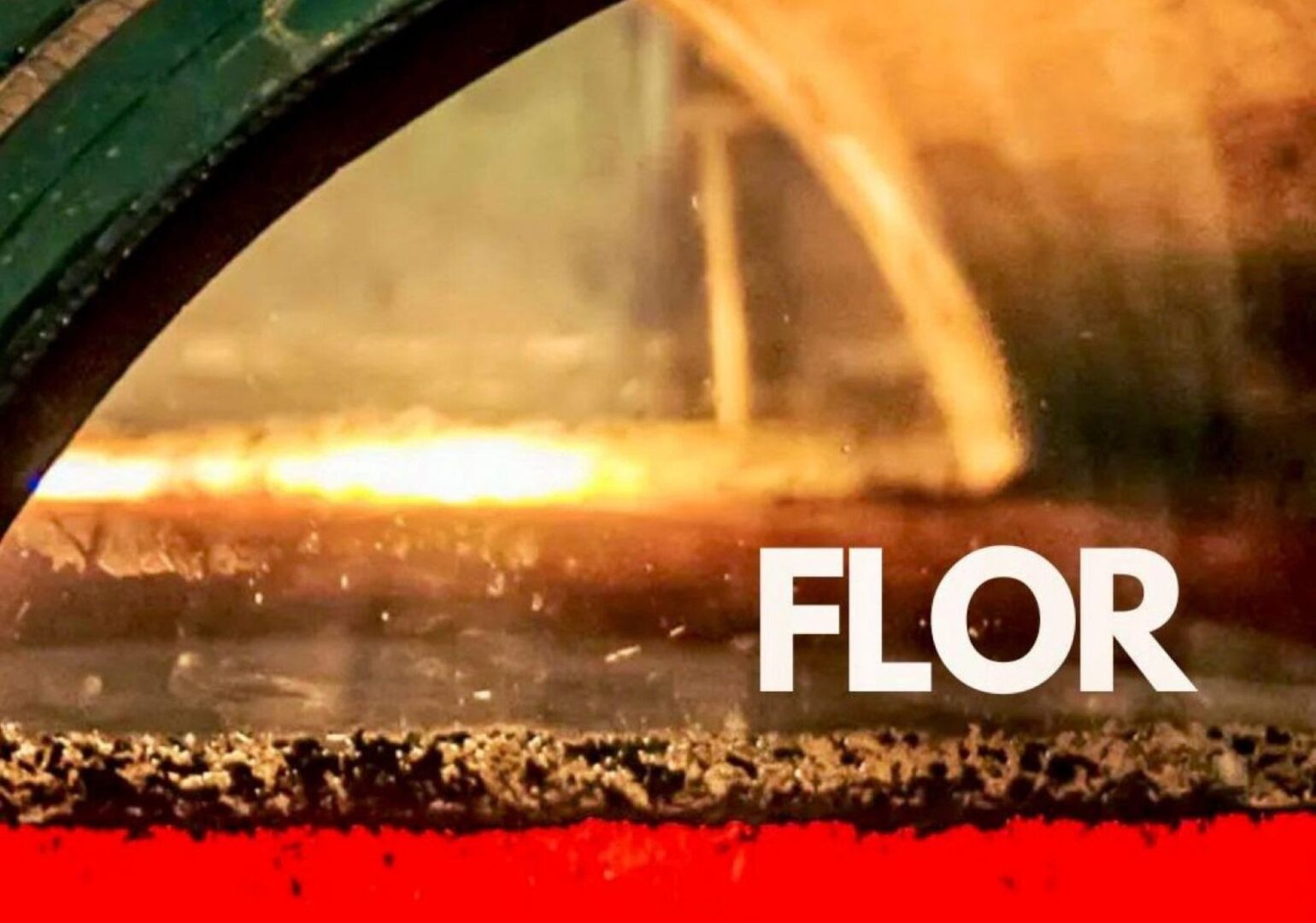 Close-up of flor wine, with layers of yeast.