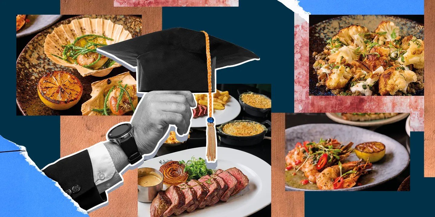 Graduation menu poster for Malmaison