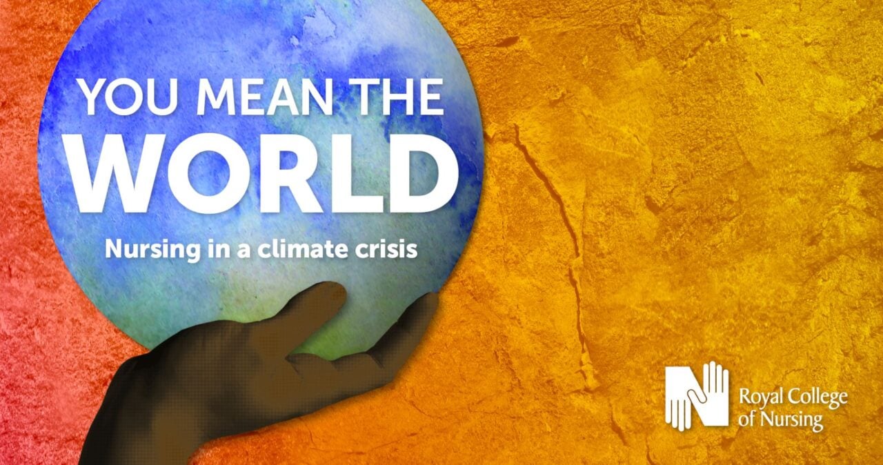 Poster image of a hand holding a world globe.