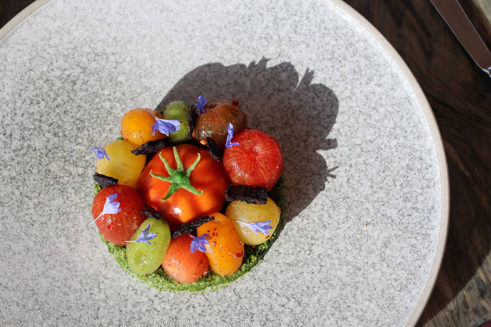A close up of a tomato starter dish in Fingal's Lighthouse Restaurant. ,© Latasha Millette