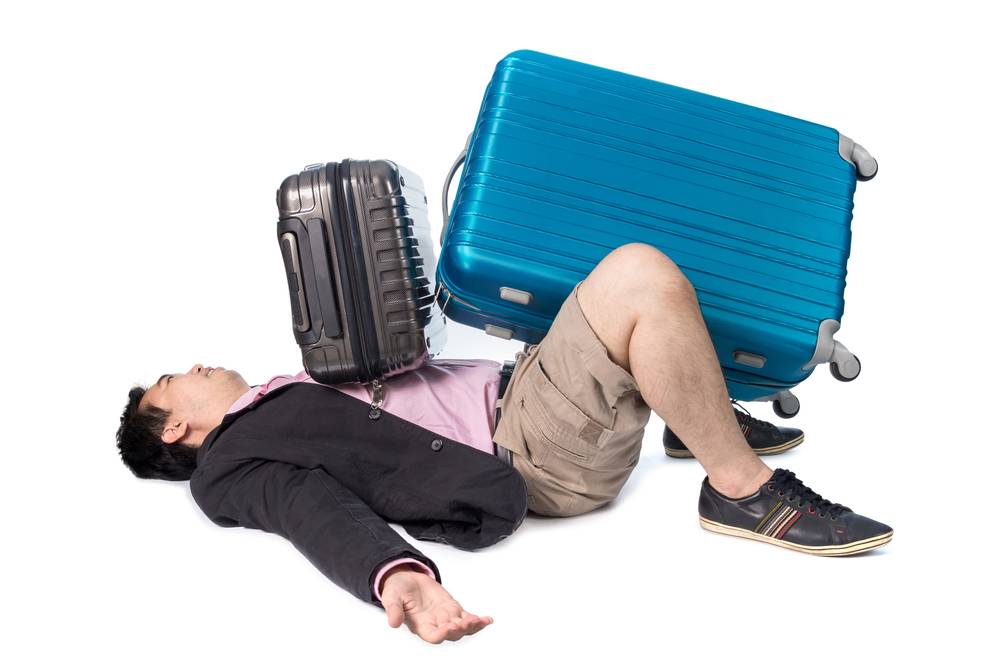 AiroLuggage man with suitcase on him
