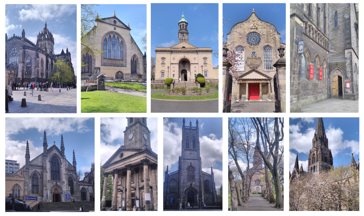 A collage of Edinburgh city centre churches