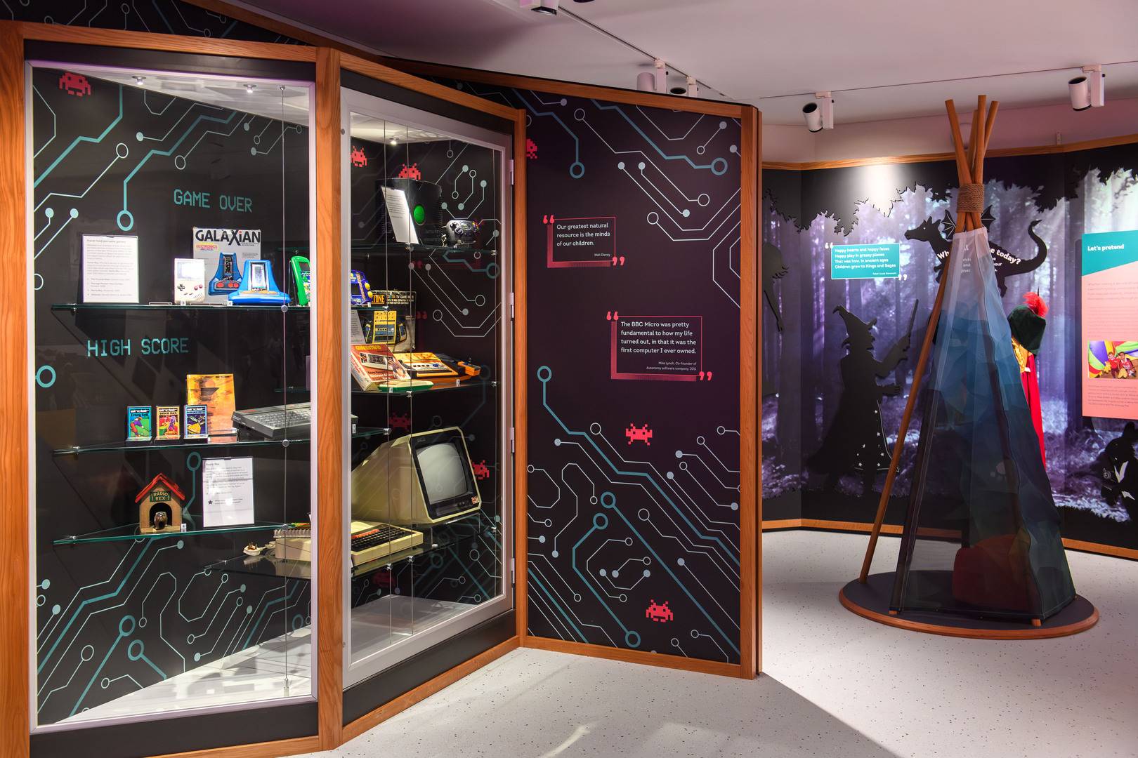Images shows a teepee tent and some retro gaming toys.