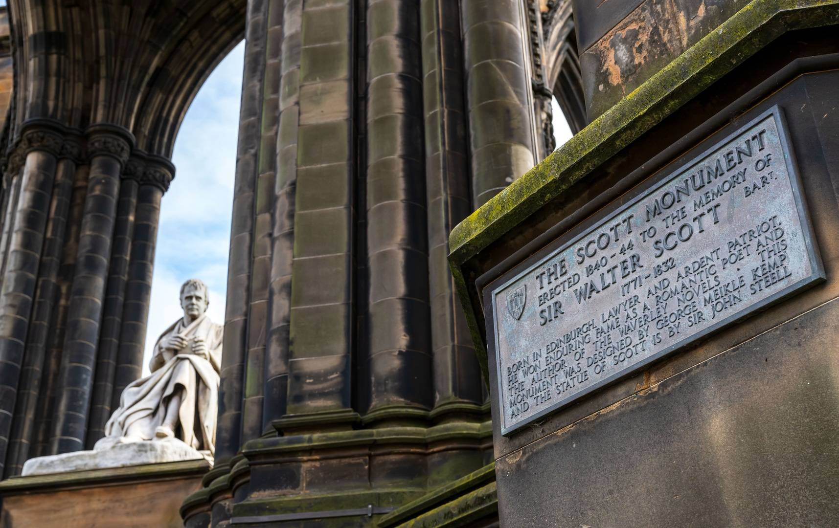 Marble Sir Walter Scott statue