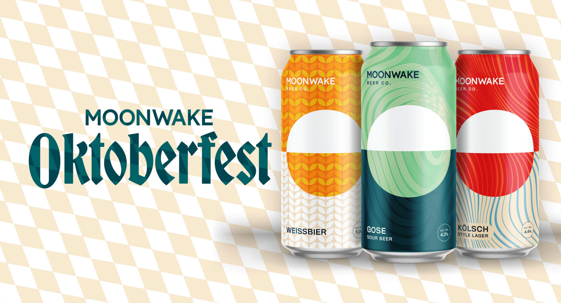 Poster image of 3 brightly coloured cans of craft beer.