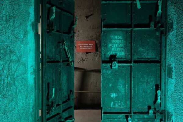 The door to enter Edinburgh Nuclear Bunker Tour