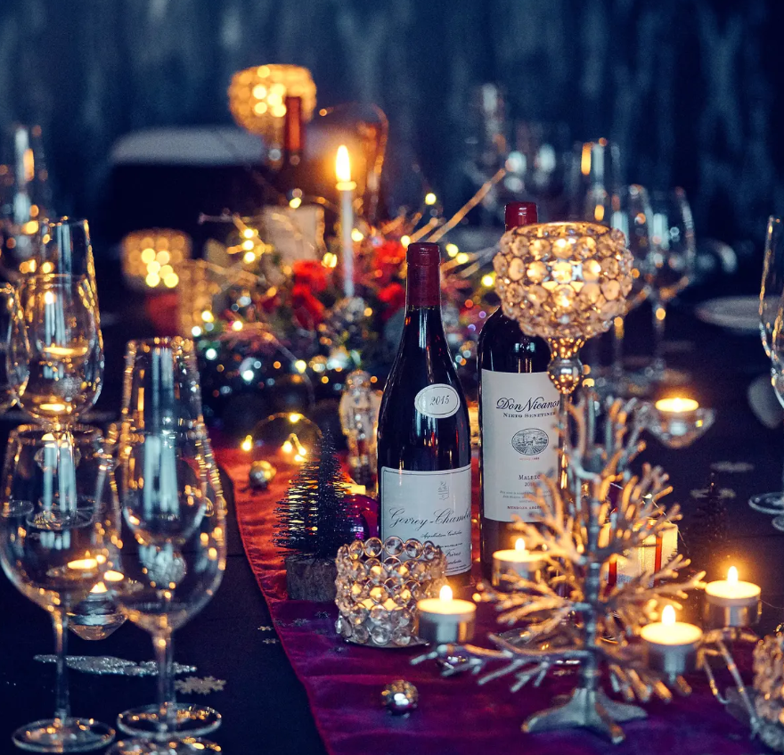 Candle Lit table with wine