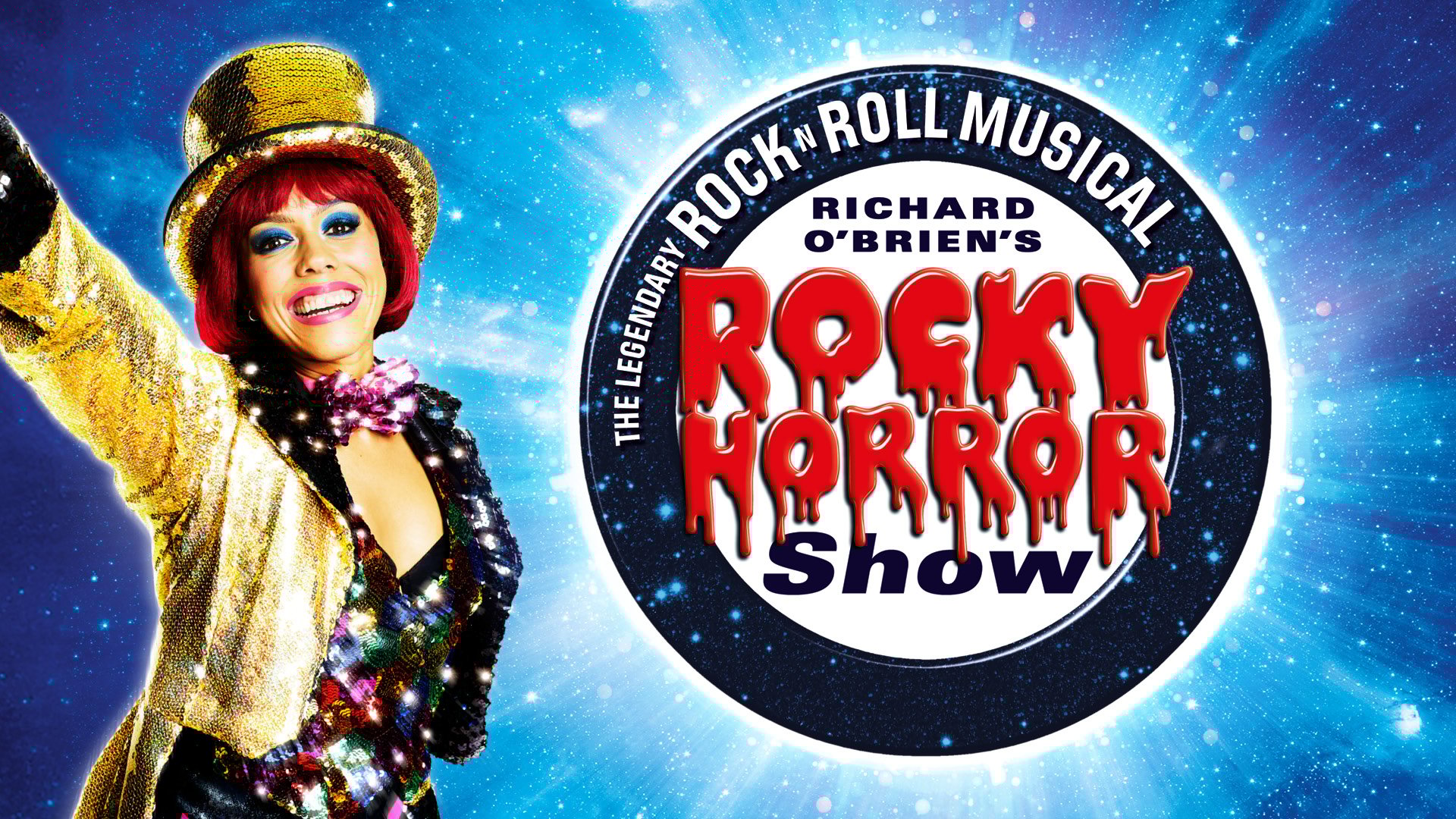 The Rocky Horror Show poster of a girl in a costume
