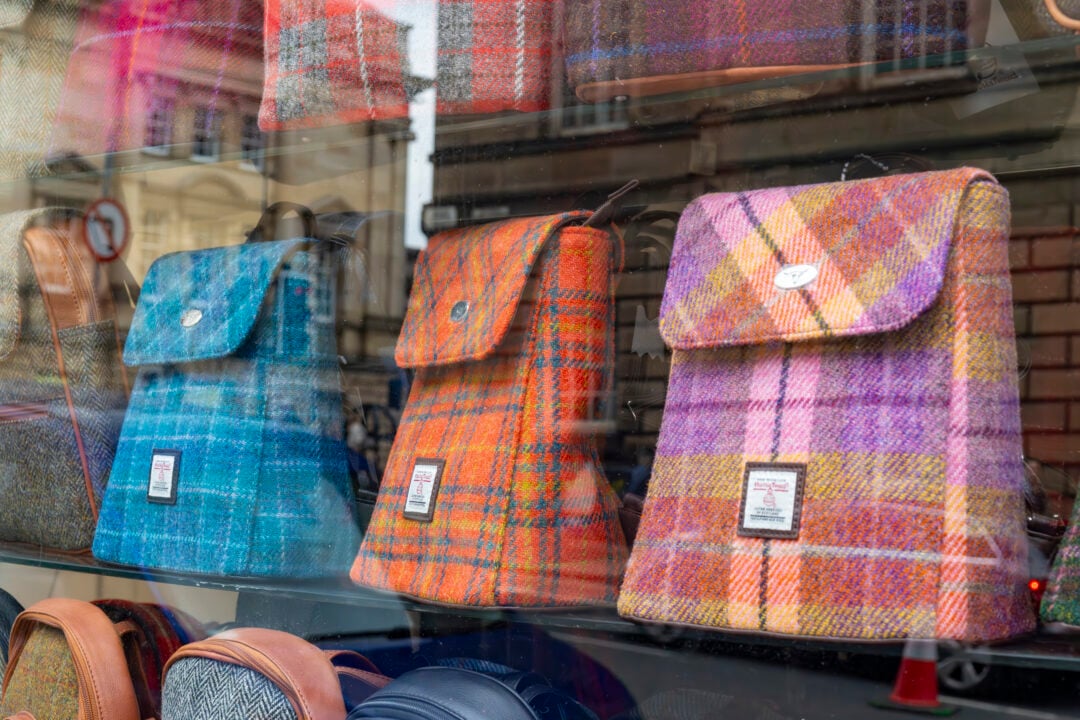 A window display in a Bag shop