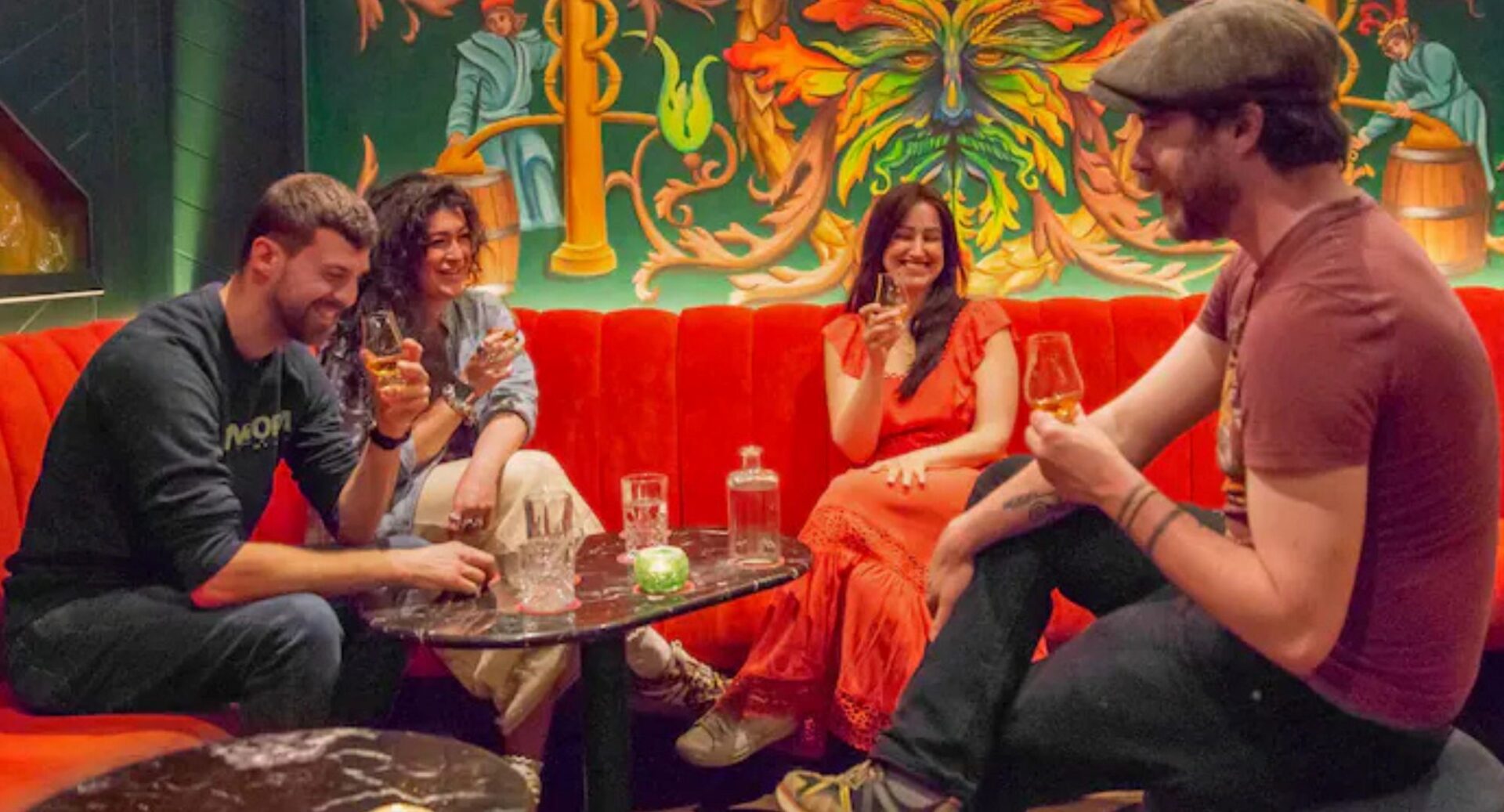 A group of people taking part in Whisky Tales and Tasting at Little Fish Tours