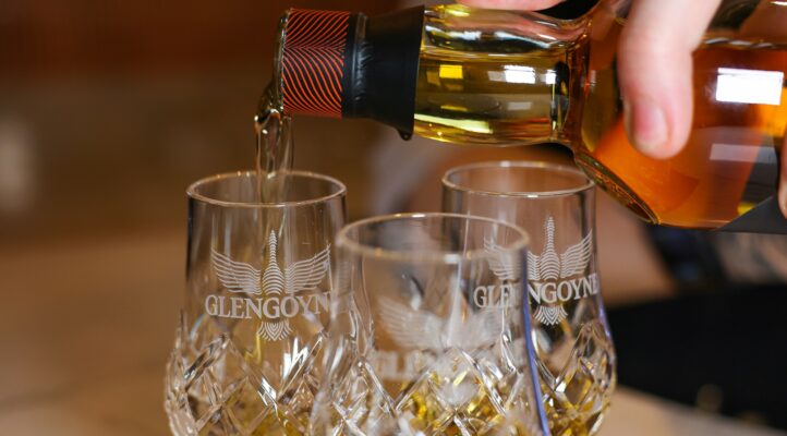 Whisky being poured in to glasses at Liberte Brasserie