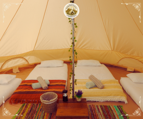 Inside Bell Tents at Edinburgh Festival Glamping