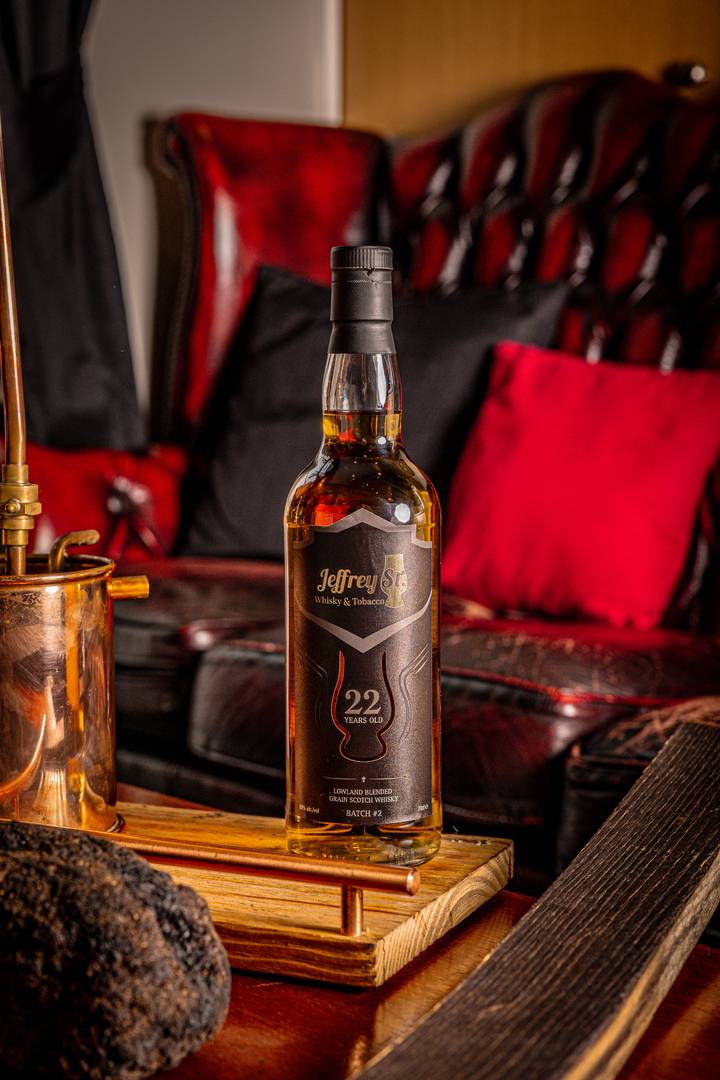 Bottle of 22 year old Lowland Blended Grain Scotch Whisky