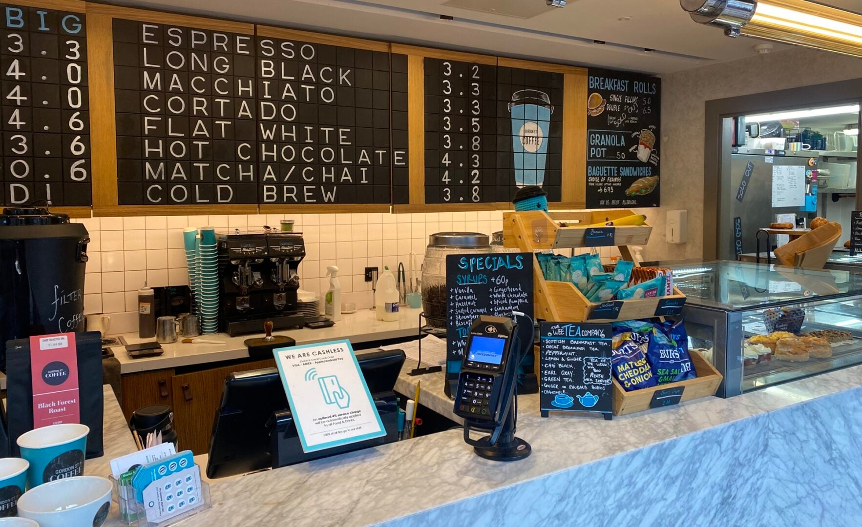 Gordon Street Coffee counter