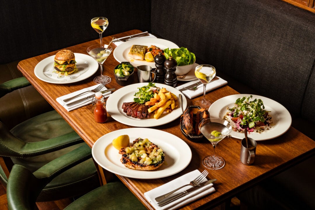 Table set with food for 4 at Hawksmoor