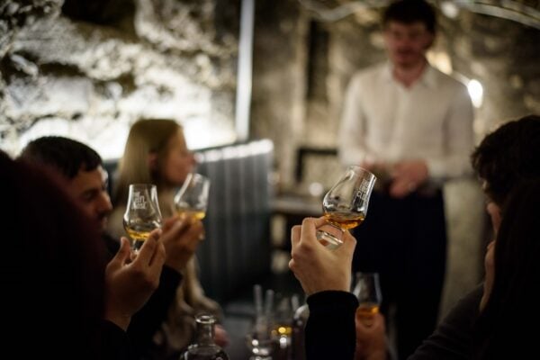 Whisky tasting with group of people at The Lost Close