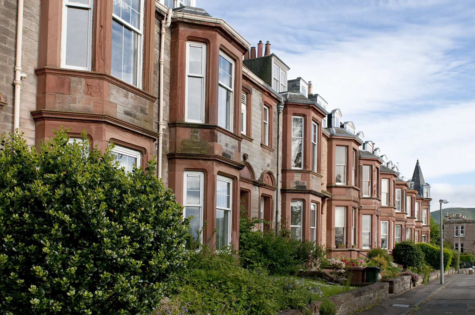 A row of homes in the Morningside area of Edinburgh, Scotland