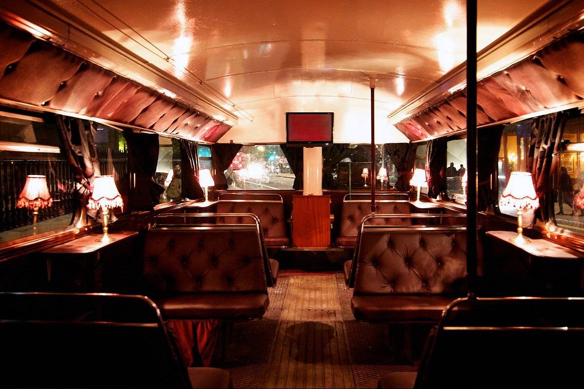 The interior of the The Ghost Bus Tour