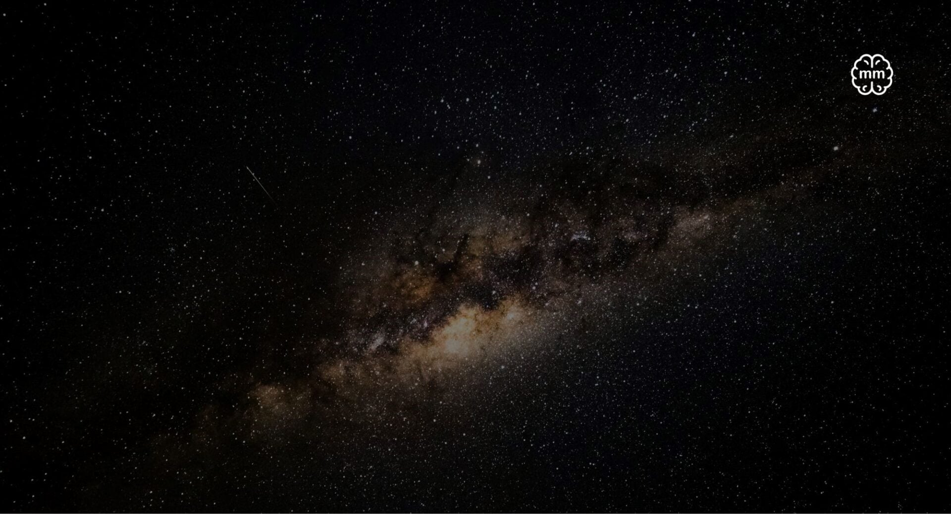 Image of space, with a black sky and white stars. In the centre is a oval-shaped planet in shades of cream and black.