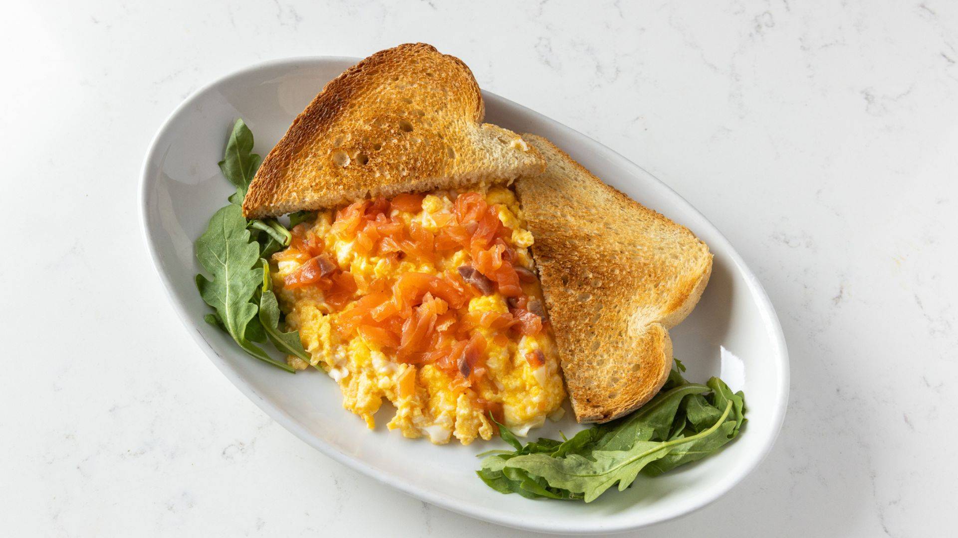 Scrambled Eggs & Smoked Salmon on Toast