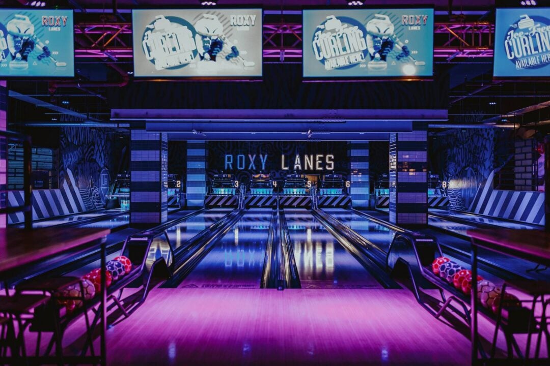 Bowling lanes at Roxy Lanes