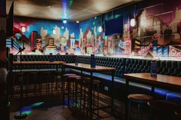 Seating area at Roxy Lanes