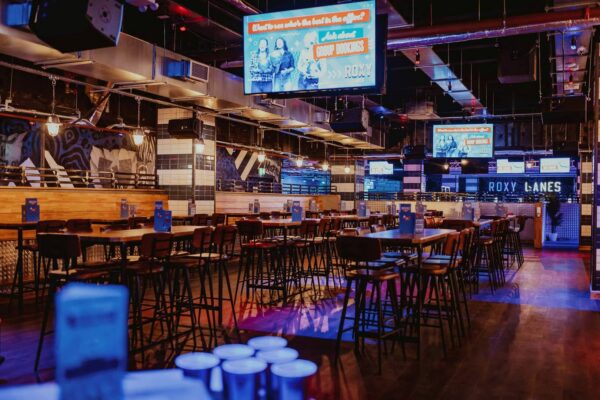 Seating area at Roxy Lanes
