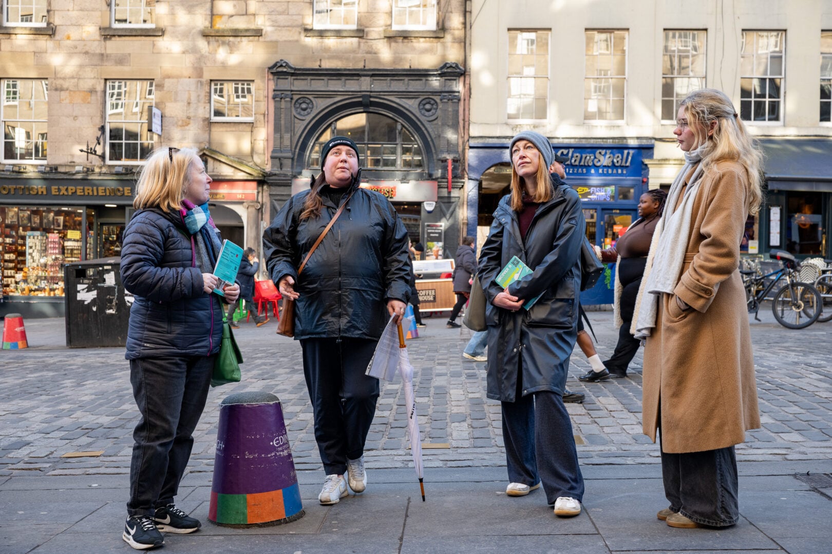 Pictured: Rowan Brown - wearing grey hat Brigid Golden - blonde, red bag, Zakia Moulaoui Guery (Founder and CEO of Invisible Cities) • Gayle (Invisible Cities Tour Guide) Forever Edinburgh is launching the Stay Like a Local campaign in partnership with Invisible Cities, inviting visitors to experience the city through local voices and lived experience. The campaign highlights neighbourhood culture, hidden gems and responsible, community-led tourism, encouraging people to explore beyond the guidebook through a new guided walking tour led by Invisible Cities guides.