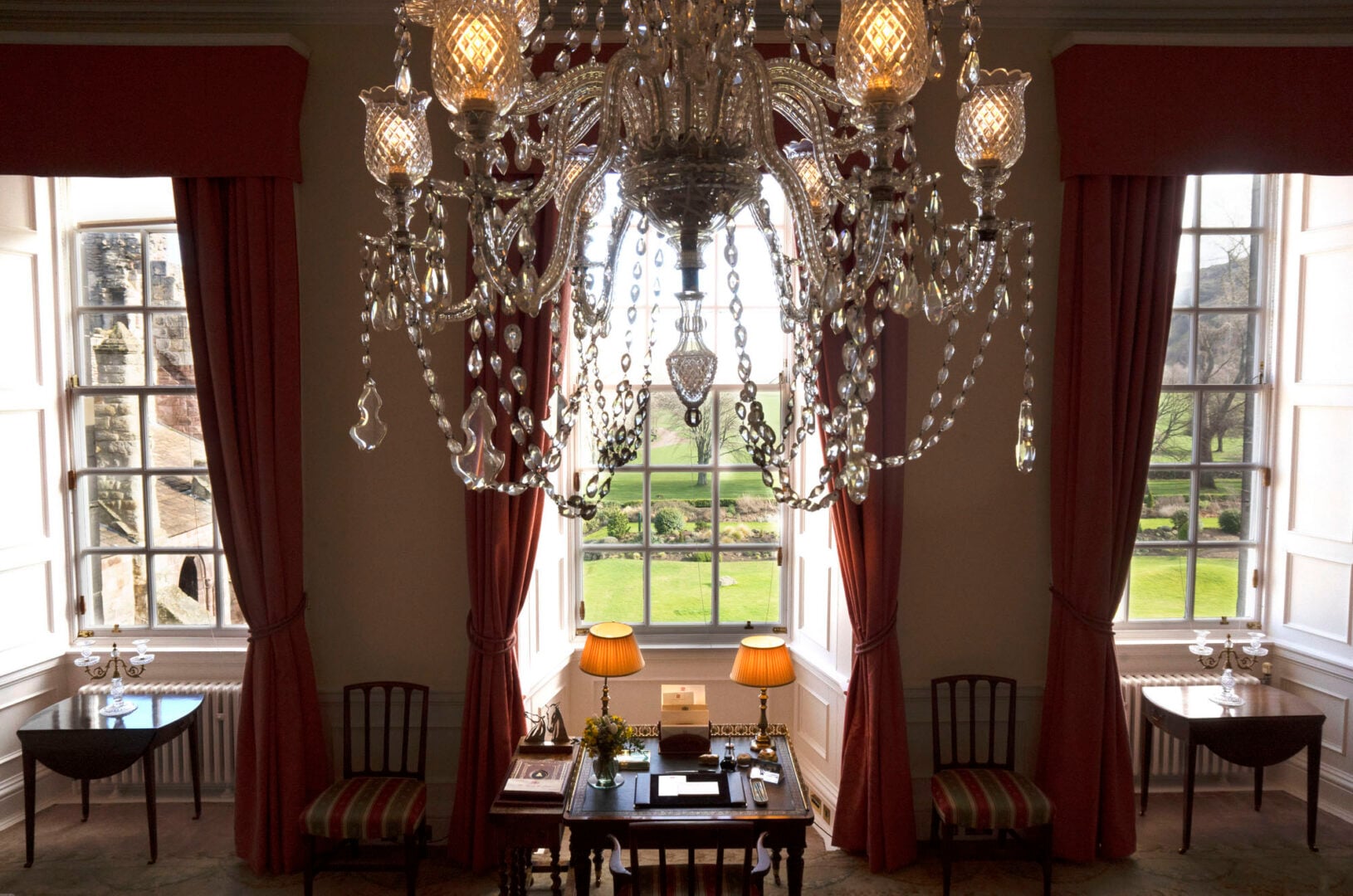 The Sitting Room, part of the private apartments of Queen Elizabeth II at the Palace of Holyroodhouse.
