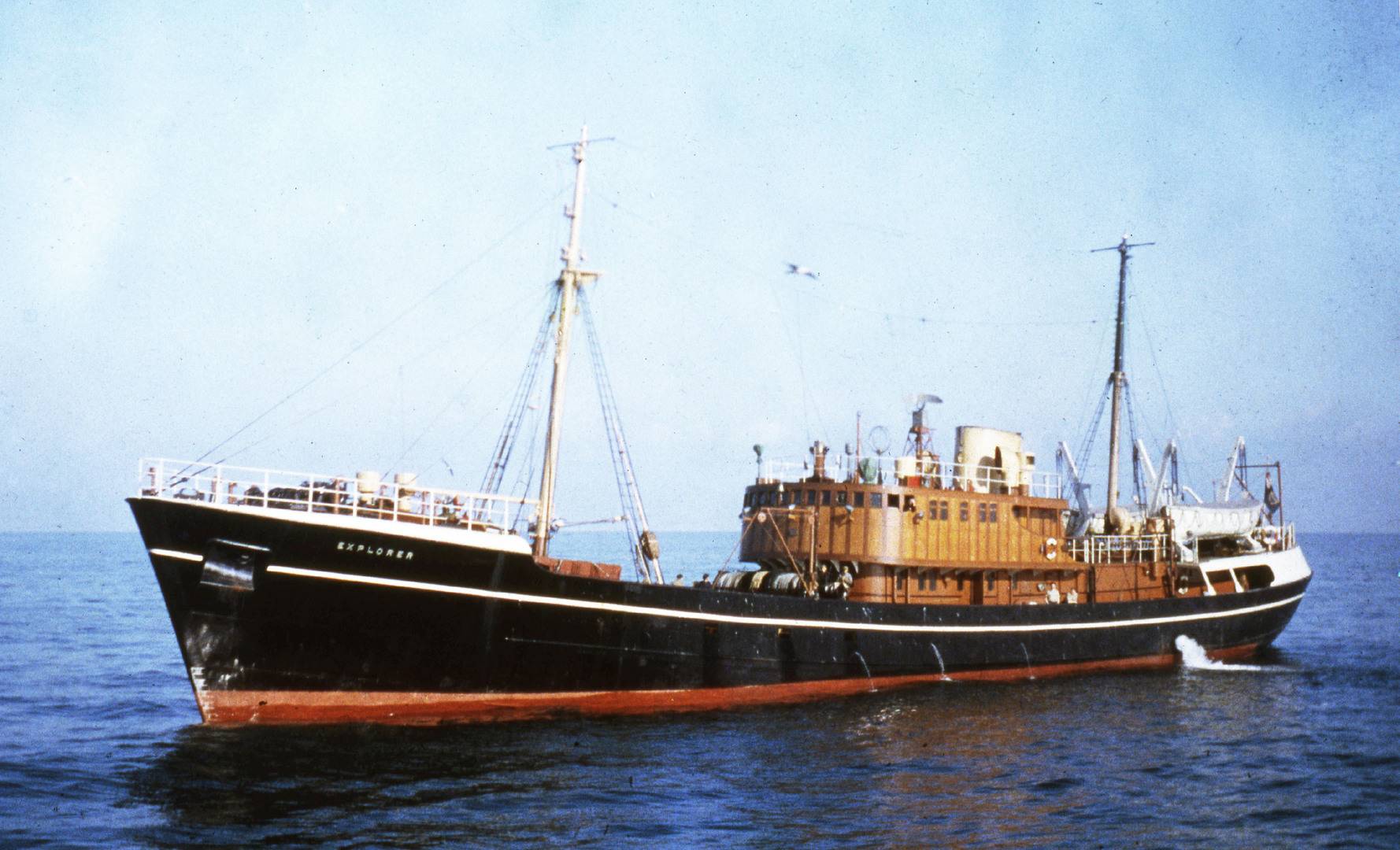 SS Explorer at sea during its service as a Fisheries Research Vessel (FRV),© SS Explorer