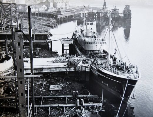 Construction started at the Alexander Hall & Co. Ltd  shipyard in Aberdeen,© SS Explorer