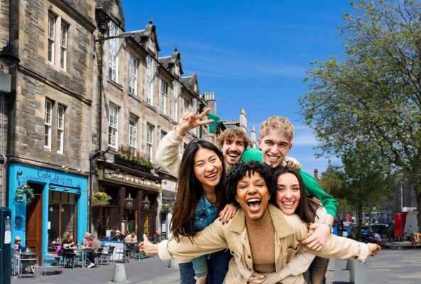 Group of people taking part on Go Quest tour in the Grassmarket
