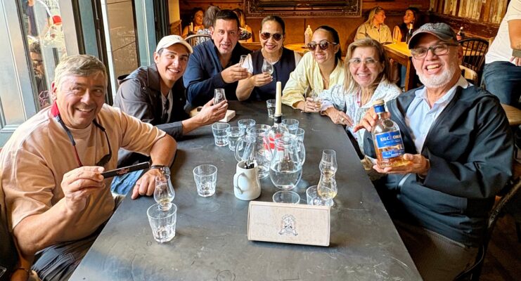 Tour group tasting whisky with Once Upon a Whisky