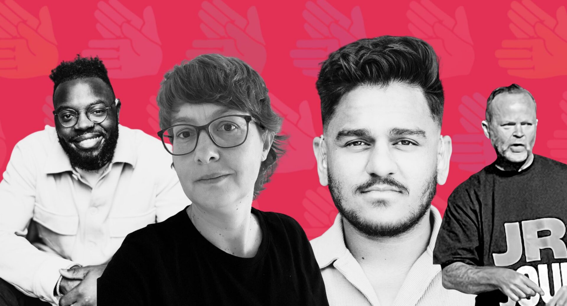 Portrait images of 4 people - 3 men and a woman.