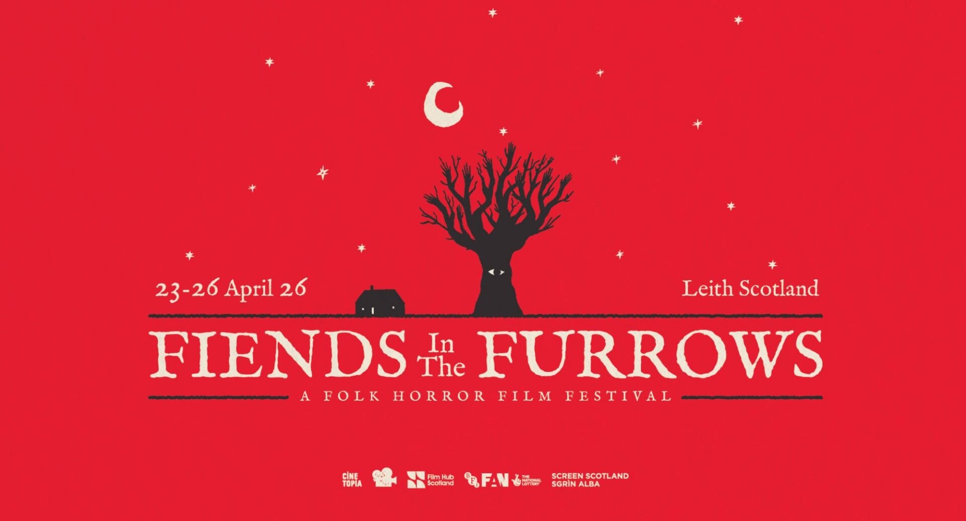 Poster image of a tree and house set against a night sky.