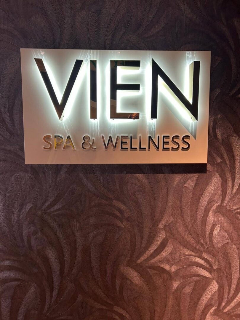A sign saying Vien Spa & Wellness