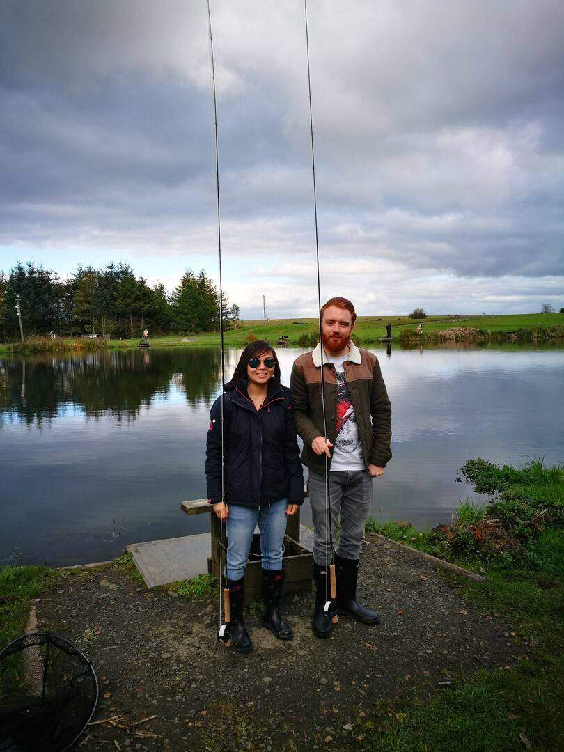 Man and woman fishing with Fly Life Scotland Tours